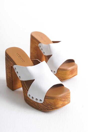 ERNİLA Genuine Leather Women's Takunya Slippers