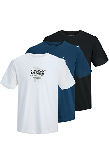 Jack & Jones JACK & JONES Σετ 3 τεμαχίων Condor T-shirt - 12291396-Φωτεινό Λευκό