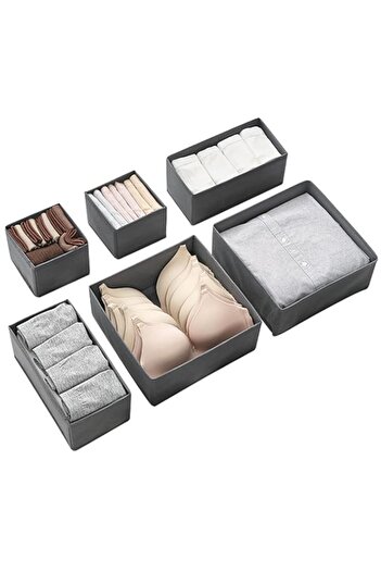 Generic ECVV 6PCS Drawer Organizer for Clothing Foldable Cloth Drawer Dividers, Washable Closet Organizer a