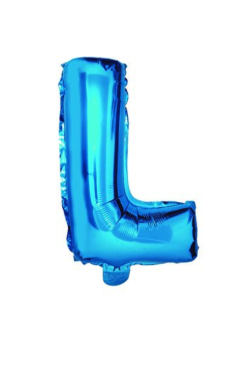 SDX Market Balon folie metalizată albastră, Mirific Party, litera L, 80 cm