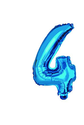 SDX Market Balon folie metalică albastru, numărul 4, 80 cm