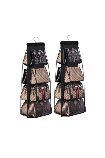 Generic X spring Hanging Handbag Purse Organizer, 2 Pack Hanging Closet Organizer with 8 Large Pockets, Han