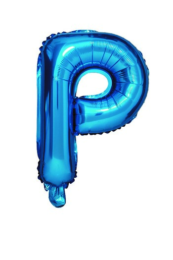 SDX Market Balon folie metalizată albastră, Mirific Party, litera P, 80 cm