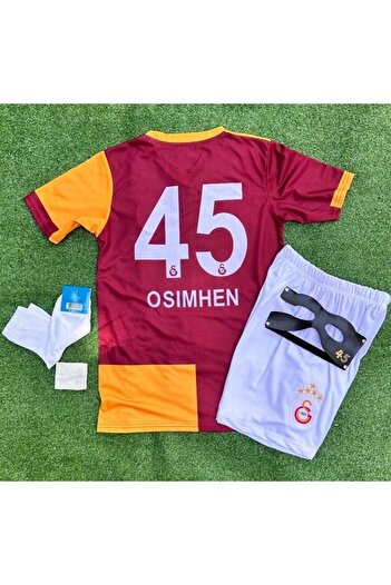 Alaturka Mix 'Gâlatâsarây 2026 Yeni 5 Yıldızlı V.îctor-O'sîmhen 45 İç Saha Çocuk Forması 5'li Set Maske
