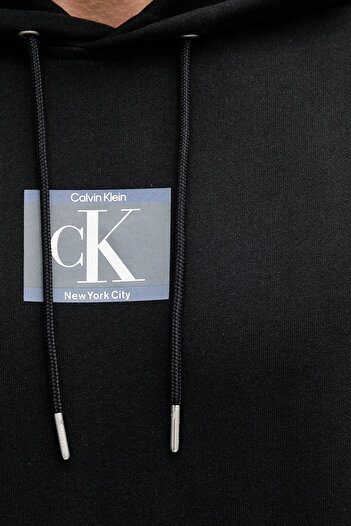 Calvin Klein Logolu Pamuklu Regular Fit Kapüşonlu Sweat LV04RC286GUB1 Erkek SWEAT LV04RC286G UB1