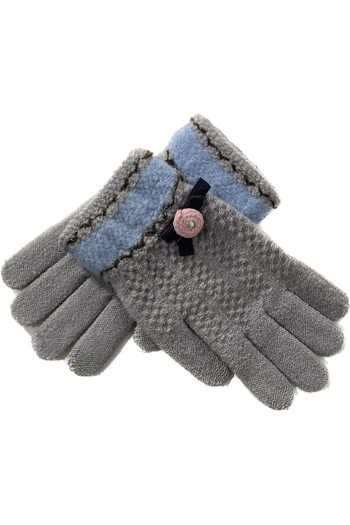 Bibilel Touchscreen Gloves, size S-M, Classic Gray Flower