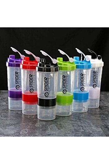 Alcoach Protein Shaker Bottle Spider Design - 16 Ounce with Storage Ball
