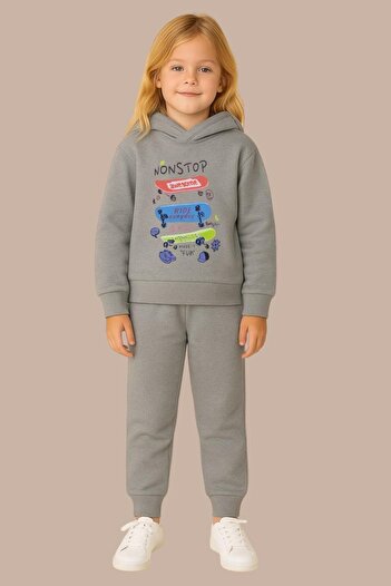 DM DOLCE MORE Nonstop Skateboard Printed 3 Thread Children's Tracksuit Set