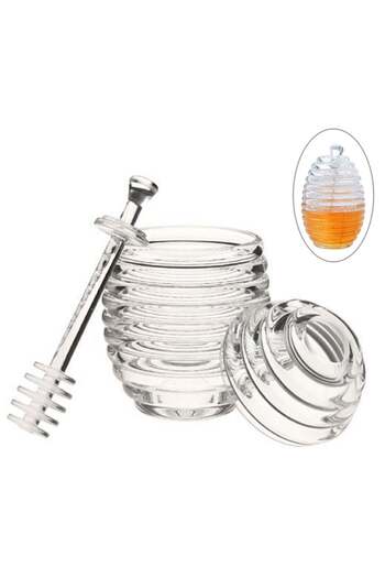 Evvano Honey Jar Spiral Honey Spoon