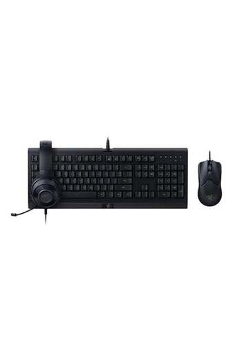 RAZER حزمة باور أب - سماعة رأس كراكن إكس لايت للألعاب، ولوحة مفاتيح سينوسا لايت للألعاب، وفأرة فايبر للألعاب