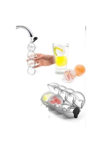 Evvano 4 Compartment Sphere Ice Ball Mold - Round Ice Ball