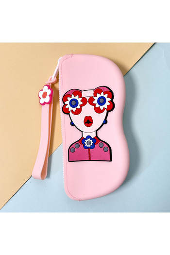 Generic Silicone Glasses Case – Cute Cartoon Female Figure, Lightweight and Portable Glasses Protector