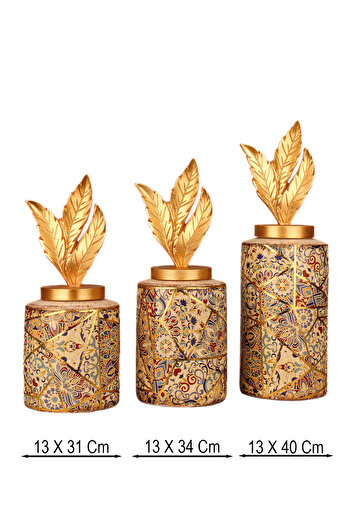 Hmydesign Golden Dance Handmade Ceramic Set of 3 Vase