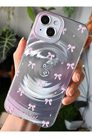 Go Aksesuar iPhone 15 - 14 - 13 Compatible Shine Pink Kurdale Color Gradient Glossy Design Silicone Case