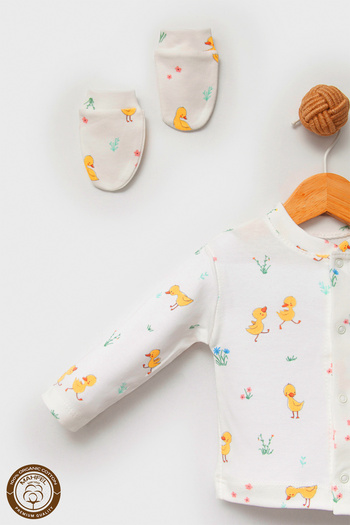 MAHFEL 100% Cotton Organic Duck Printed Newborn Hospital Discharge Set 5 Pieces