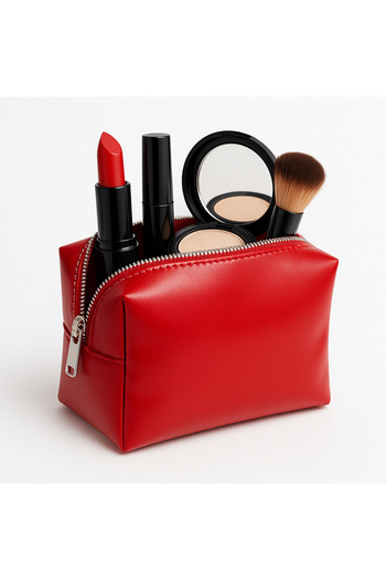 BLTBAGS Makeup Bag with Soft Leather