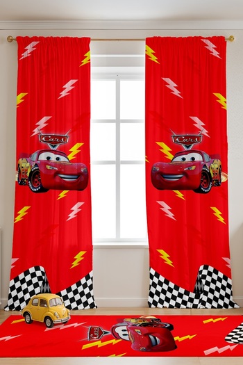 EVPANYA Racer Red Mcqueen Patterned Children's Baby Room Background Curtain (Single Wing Pricing)