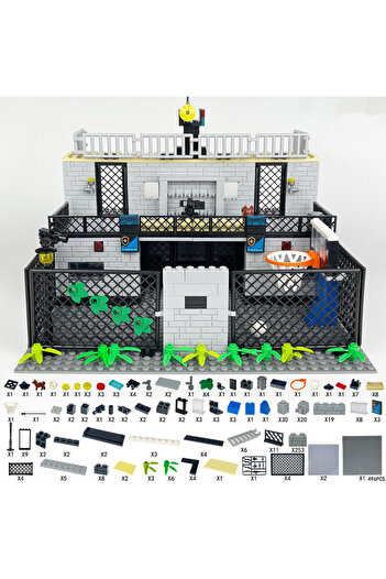 Choice1 No Box 496pcs NEW Militarys Scene Prison Jail Sea Prisoner Police Station Wire Mesh Cage Basketball