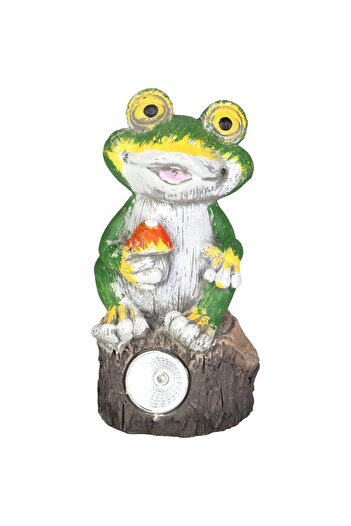Mercaton Garden decoration, concrete, solar lamp, frog, 2xLED, 9.5x9x19 cm,