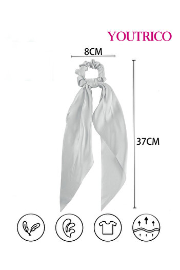 Youtrico 1pcs Satin-bow, long headband with a scrunchie,hair clips,Large hair ties- Gift / Wedding /Birthday