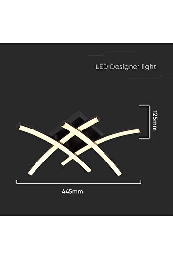 V-TAC LED ceiling light 7003, 24W, 2560lm, warm light, IP20, black,