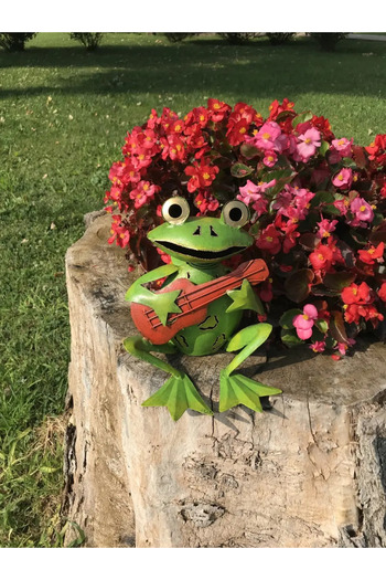 OEM Garden decoration Frog with guitar 22x19x20 cm