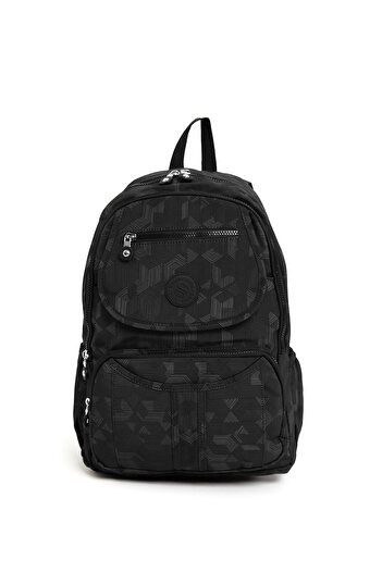 Sanmorris Unisex Water Resistant Crinkle Fabric Backpack with Laptop Compartment and Hanging Pen Holder