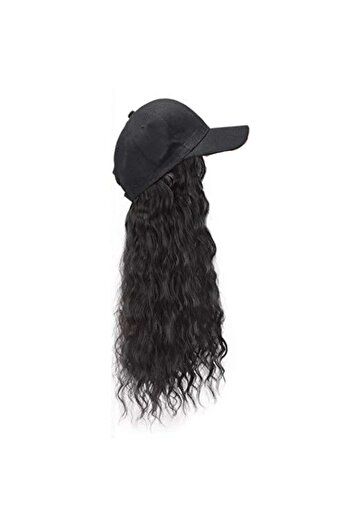 Generic European and American foreign trade wig women's hat one-piece long curly peaked cap