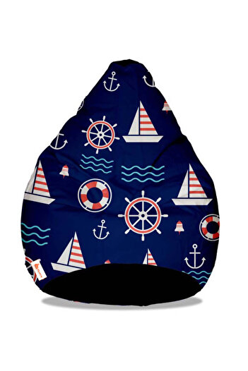 fluffy Kids Bean Bag Chair with a Unique Nautical Design - Comfortable and Safe for Little Ones | High-Quality Material