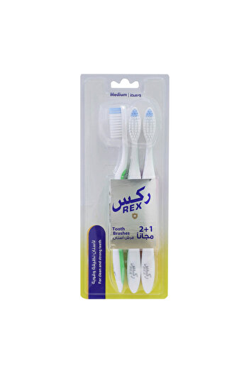 REX Toothbrush Medium, 2+1 Free