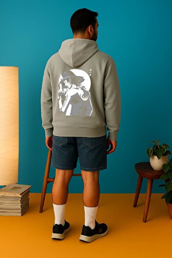 By Caspita Fashion Lenithra One Piece Luffy Anime з принтом на спині, унісекс, великий розмір, сірий худі