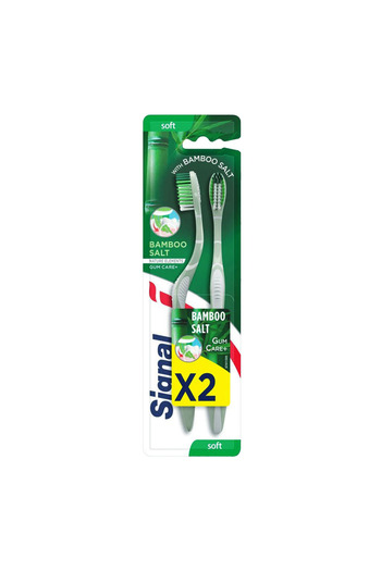 Signal Bamboo Salt Toothbrush, Soft, 2 Pcs