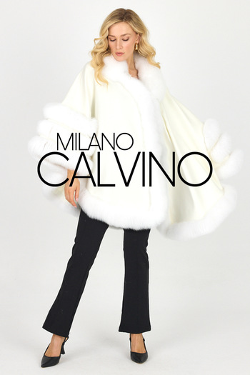 Milano Calvino Furry Cashmere Poncho