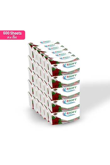 BSOFT BSoft Facial Tissue 600 Sheets 2-Ply (Pack of 30)
