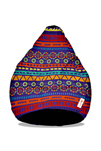 fluffy Geometric patterned bean bag - a cheerful decorative touch