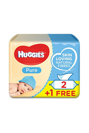 Huggies Wipes Pure, 2+1 56Piece