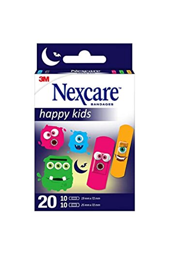 Nexcare Kids Bandages/plasters Monsters, Assorted designs, 20 units/pack | Assorted sizes | Designed