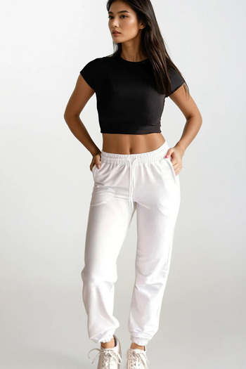 Trend Alaçatı Stili Women's Ecru Basic Sweatpants with Elastic Waist and Legs Alc-X5902