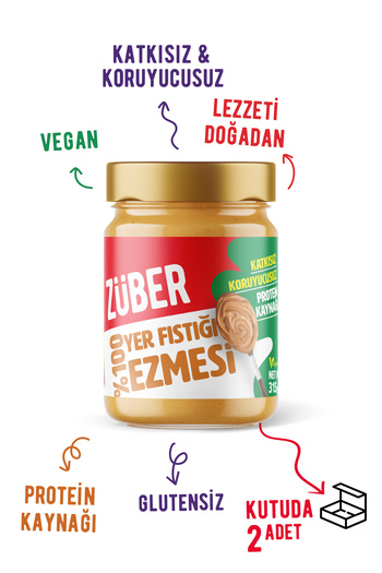 Züber %100 Fıstık Ezmesi 315G X 2 Adet
