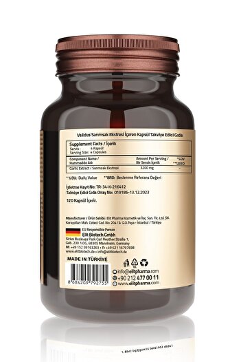 Validus Garlic 3200 Mg - 120 Capsules