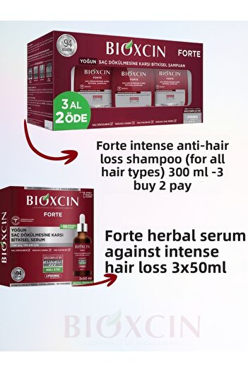 Bioxcin Forte Herbal Shampoo & Serum 100% Gift with Washing Gel