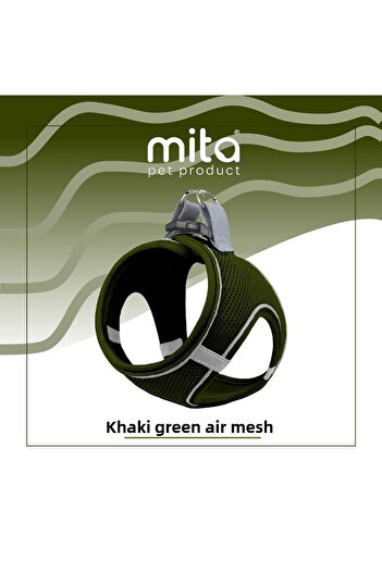 Mita Pet Mita Air Mesh Cat Dog Collar Double Reflective, Anti-Sweat Khaki / khaki 3xs