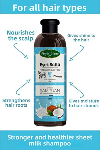 Phytoflora Anti-Dandruff Salt-Free Donkey Milk and Coconut Oil Herbal Shampoo