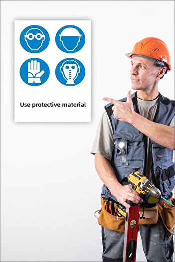 karbonsoft Work Safety Warning Sign Use Protective Material