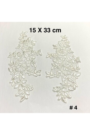 karantuhafiye Guipure Applique / 2-Piece Guipure Applique / White Color