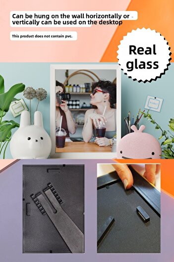 CreaWitch 20mm Frame Glazed 10X15 cm Photo Picture Frame Free Standing or Wall Hanging Horizontal-Vertical