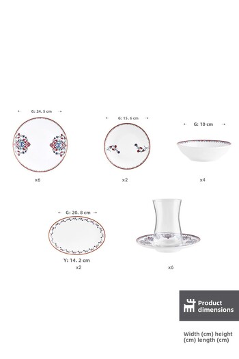 Karaca Forever Bone Nakkaş 26 Piece Breakfast Set for 6 People