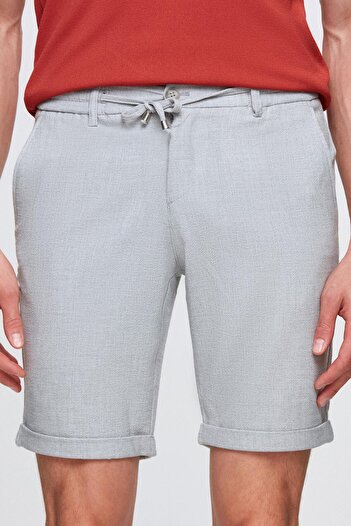 D'S Damat Ds Damat Beige Elastic Waist Lace Detailed Double Leg Viscose Jogger Shorts