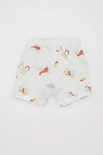 DeFacto Baby Boy Pajamas Set Printed Combed Cotton Short Sleeve Top Elastic Waist Shorts C9749A524Hs