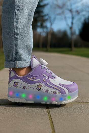 minibonito Children's Lighted Shoes with Skateboards - Lighted Skateboard Shoes - Skateboarding Shoes